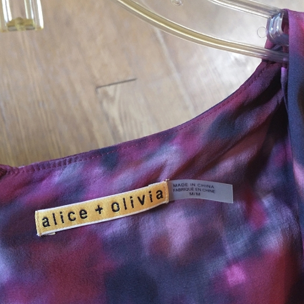 SALE! EUC. ALICE + OLIVIA Pink Print Dress sz Med - Picture 12 of 12